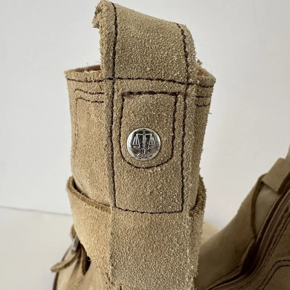 Hunter Refined Strap Boot Suede Sand Brown Size 6M Booties Womens